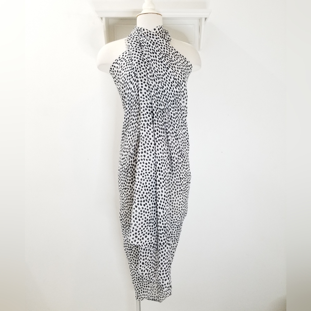 Indigo Swimwear Eco-friendly Polka Dot Lrg Square Cover Up Wrap OSFM NWT - Picture 4 of 11